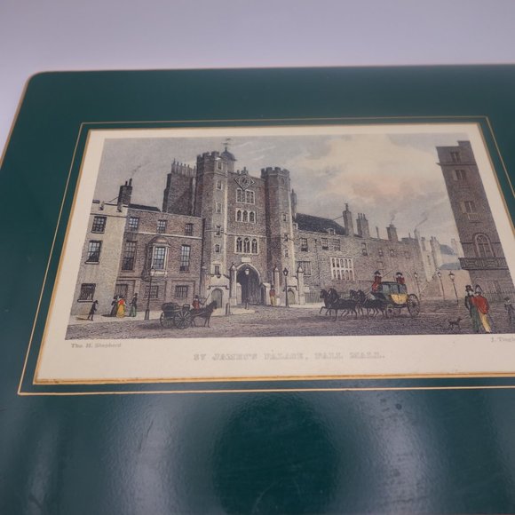 Set of Four(4) Vintage Lady Clare Green with Gold Border Place Mats - Picture 3 of 16